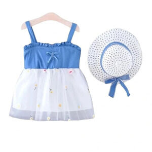 12m White Tank Dress and Hat